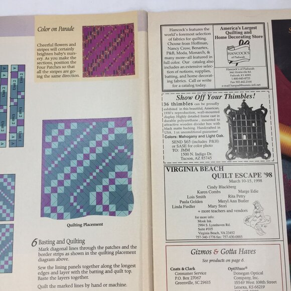 Quiltmaker Magazine September October 1997 No 57 Quilt Patterns Designs Cats Bat - Picture 4 of 12